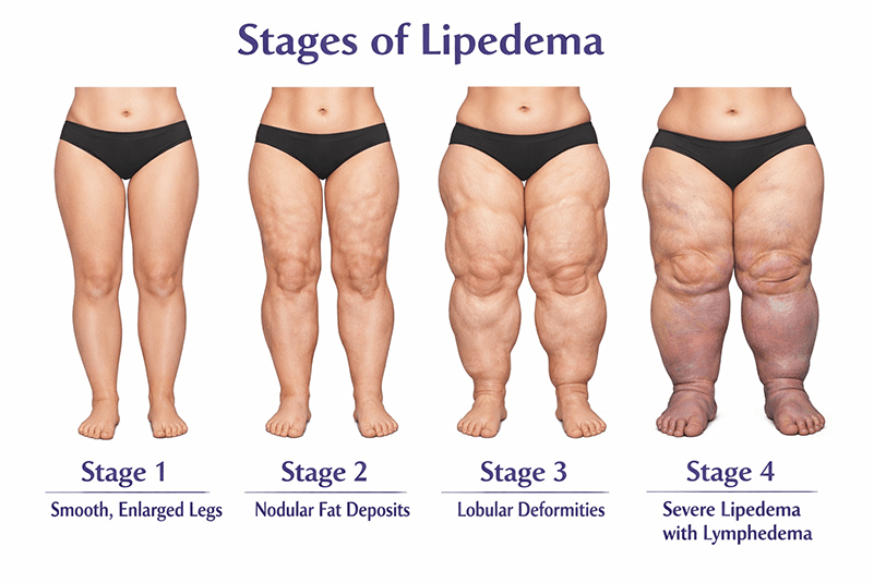 stages of lipedema illustration