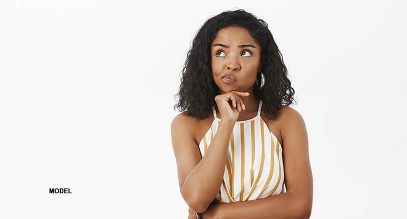 questioning woman model