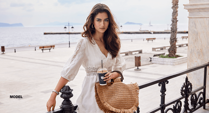 woman model outdoors after laser treatment