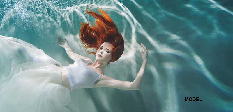 attractive woman model underwater