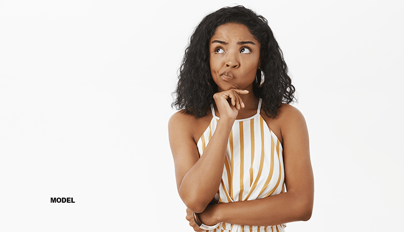 woman model with questioning look