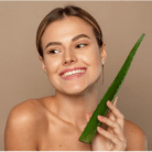 woman with dewy skin