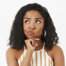 woman with thinking expression