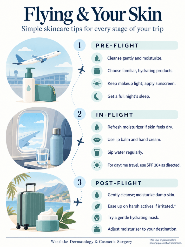 infographic optimal skincare for flying