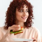 woman with sandwich